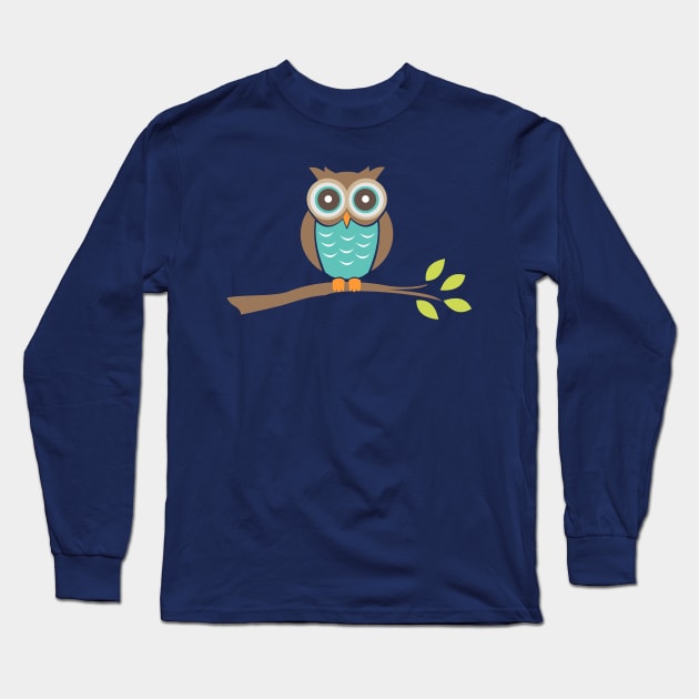Cute Little Owl Long Sleeve T-Shirt by RageRabbit